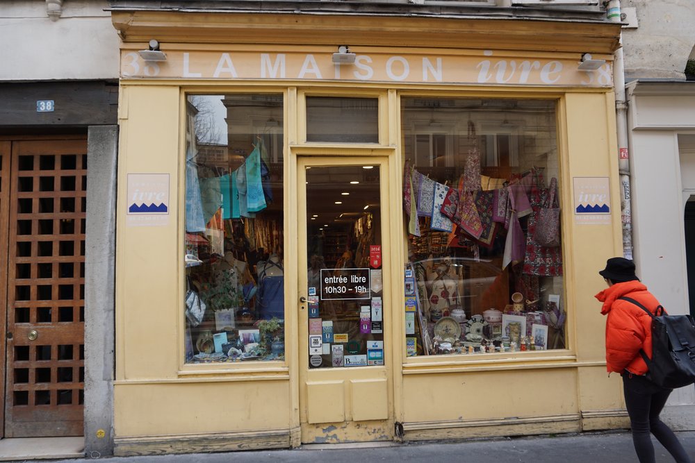 French linen stores are wonderful. I always come back with a new tablecloth & tea towel.