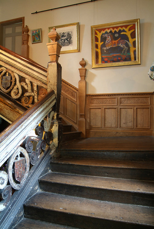 An early 17th century oak staircase
