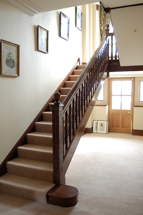 Period style mahogany staircase