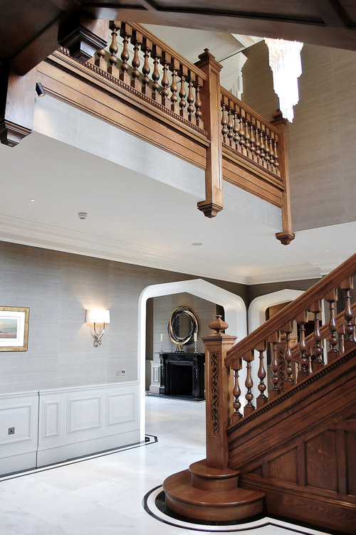 Large oak staircase and balusterade gallery Georgian inspired