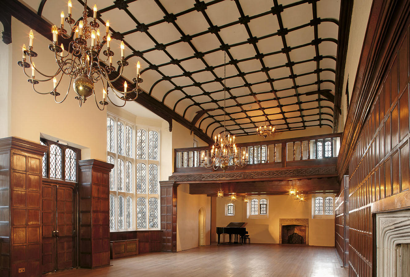 Solid oak panelled hall