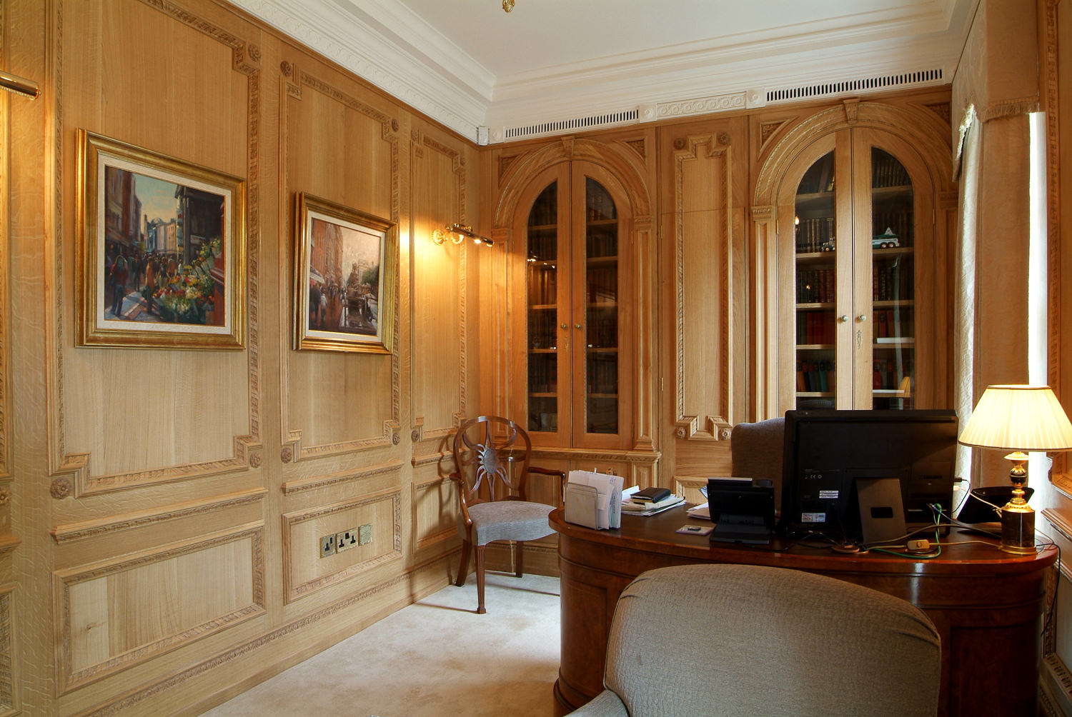 18th century Georgian style oak panelled study