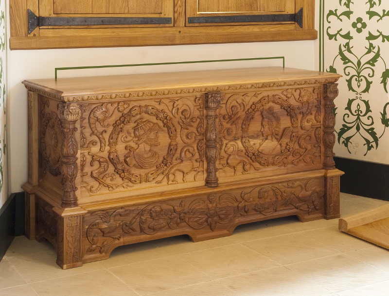Completed Walnut chest for stirling castle