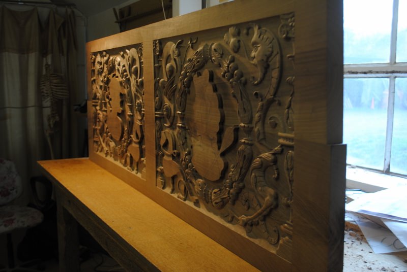 Hand carved french walnut for stirling castle