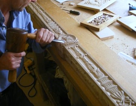 Hand carving a 16th century style bed for the royal aprtments at stirling castle