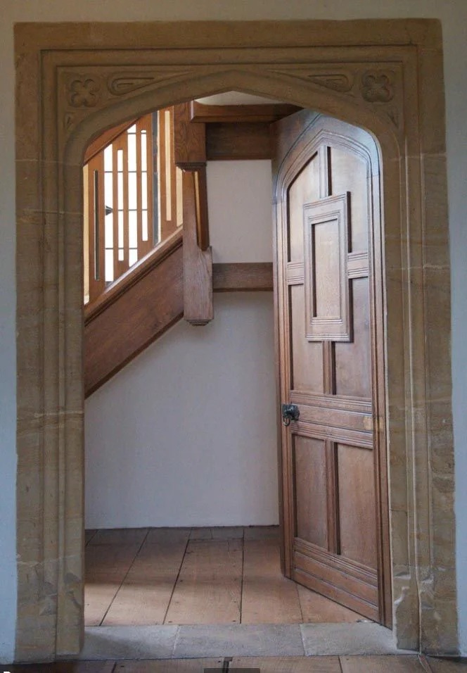 17th century style geometric panelled door Hand made solid oak door