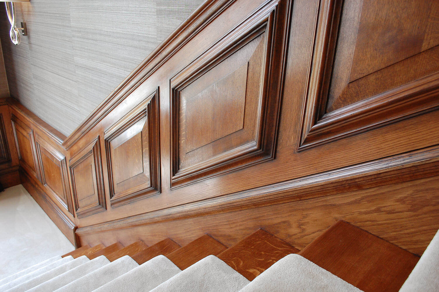 18th century style Georgian interiors and made to order bespoke staircase oak panelling