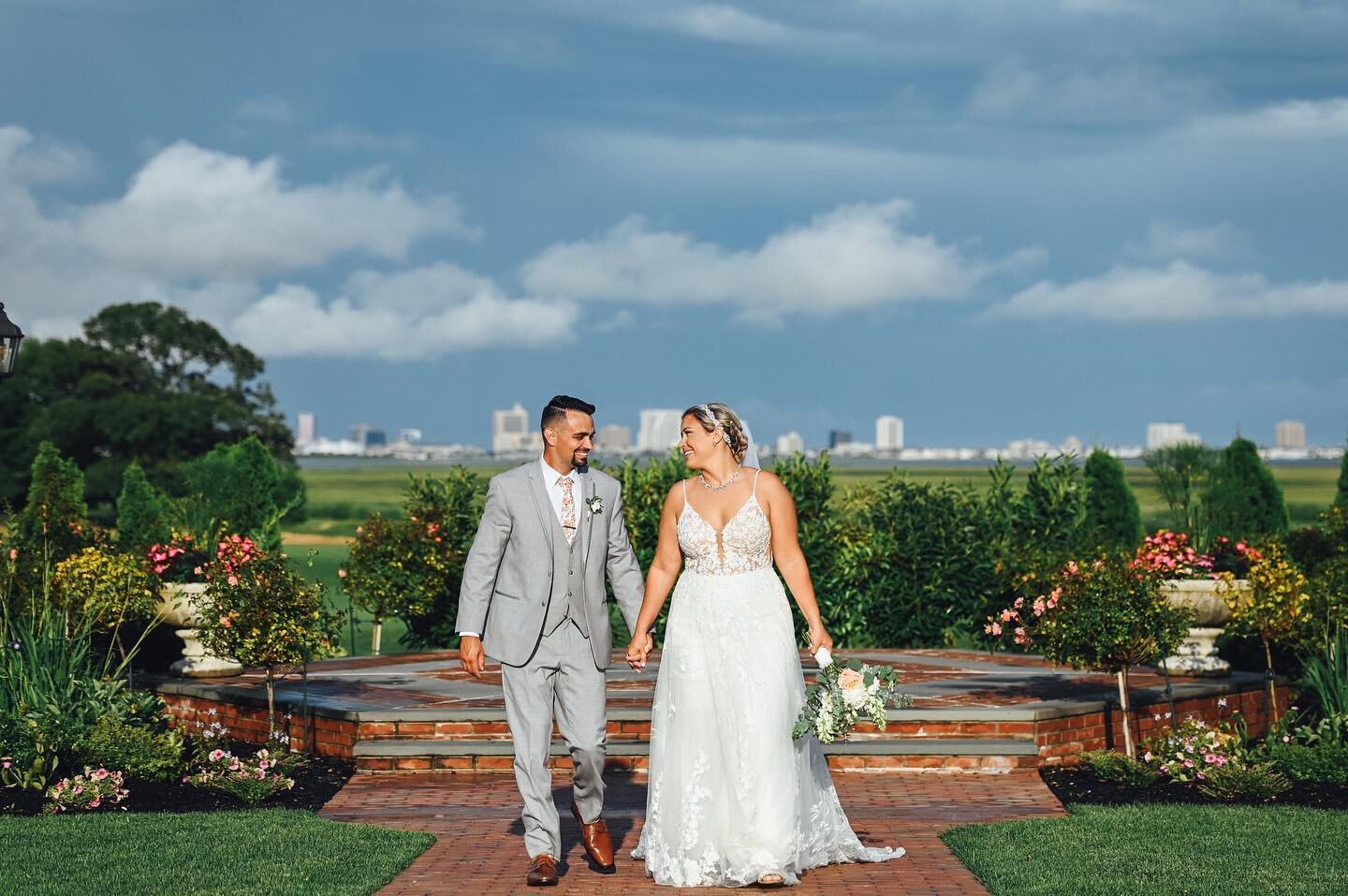 The beauty after the rain. Aly and Josh this day has been 2 years in the making. 3 date changes and look what we ended up with. The most perfect day. @rightupyour_aly @maxbridalny @atlanticcitycountryclub @centerstageent @bridalmakeupbykat @petalandp