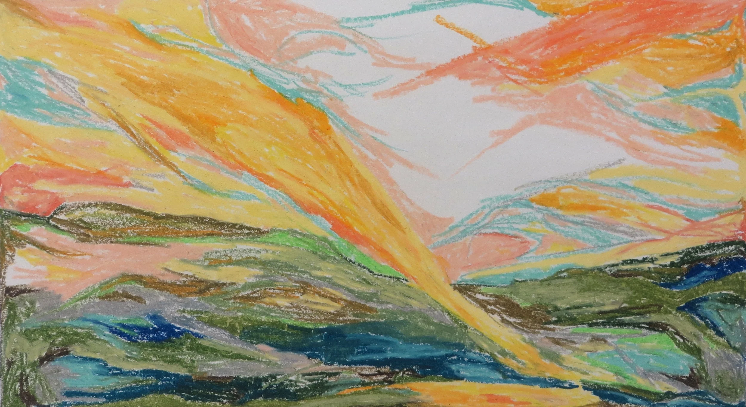  Oil pastels on paper  8.75 x 15.5 inches 