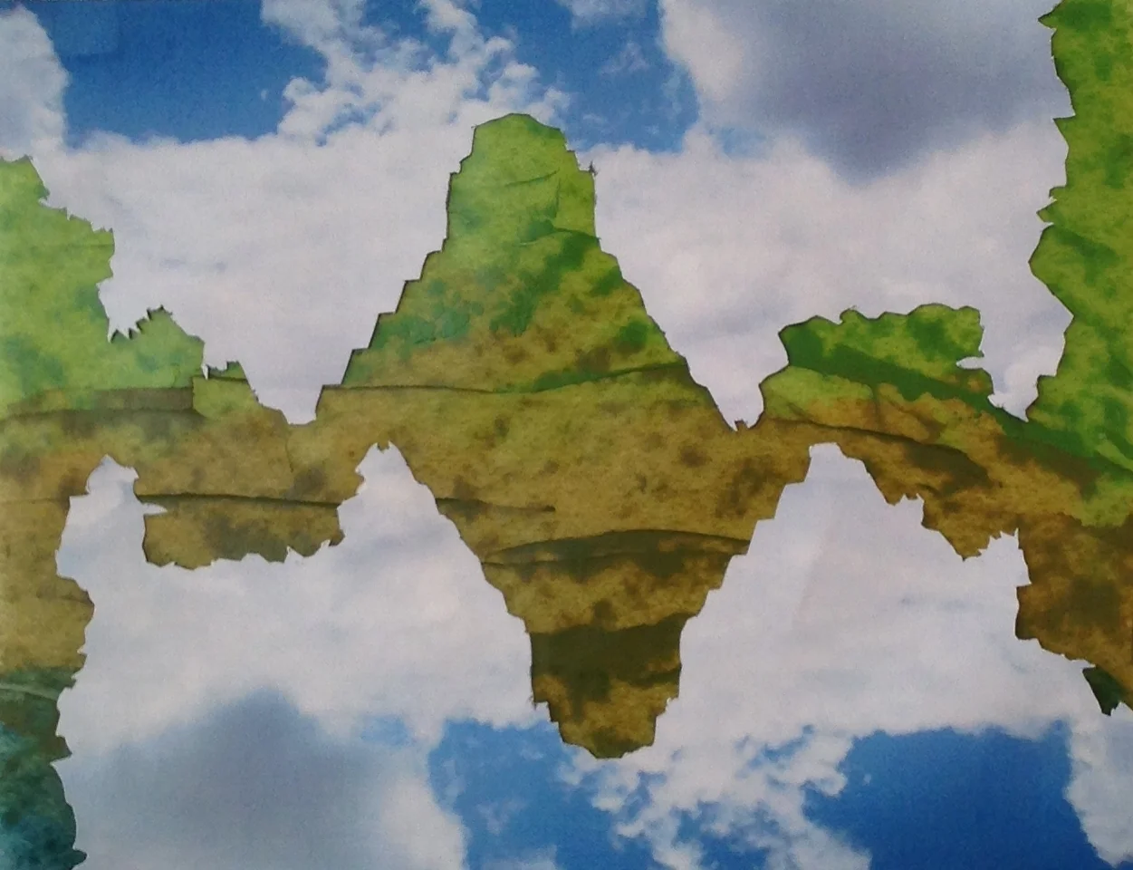  Oil on vellum and photograph  5.75 x 7.5 inches 