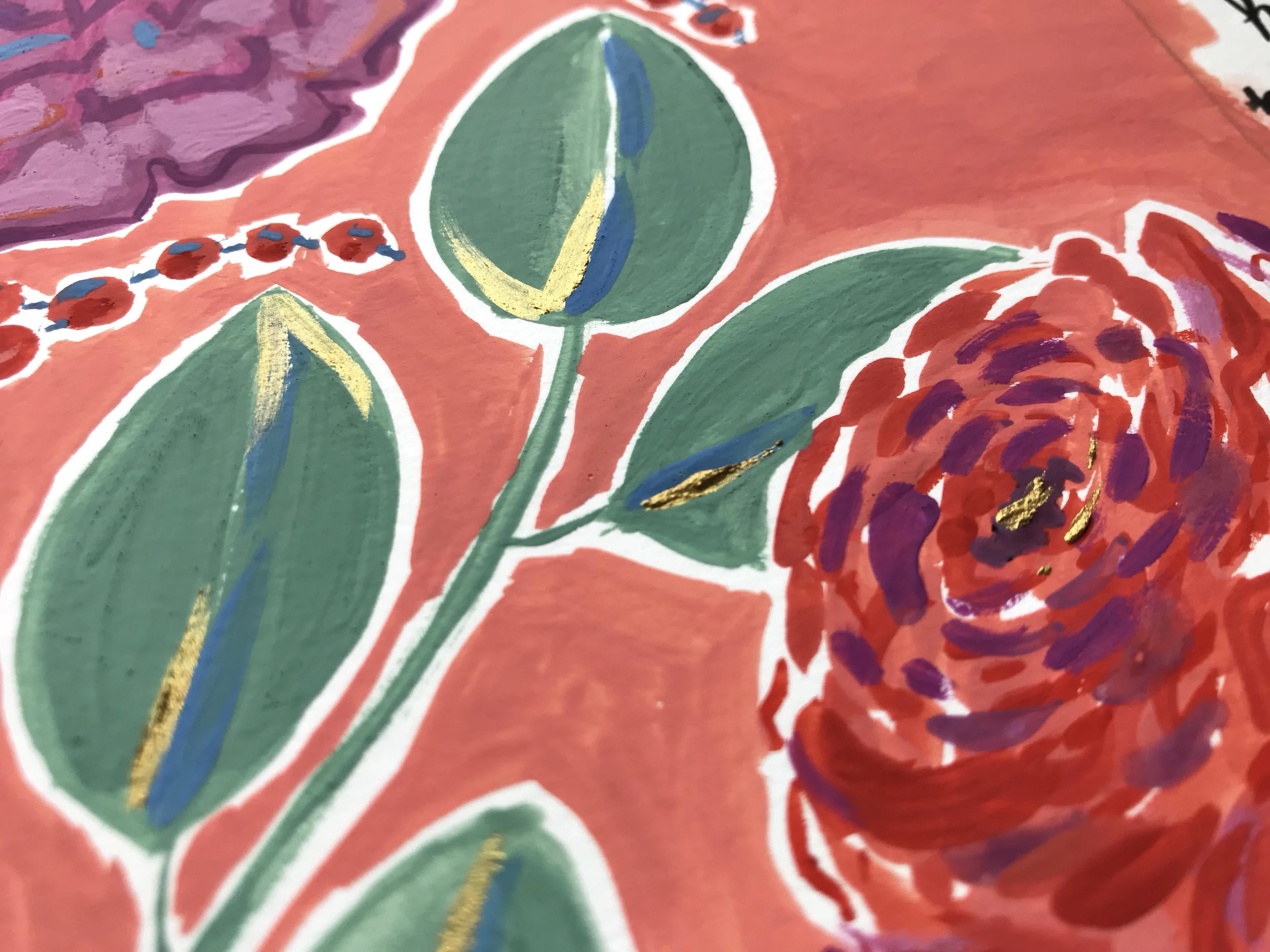 Gouache Painting Detail