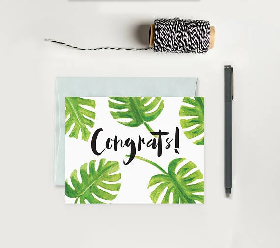 Palm Leaf Congrats Card