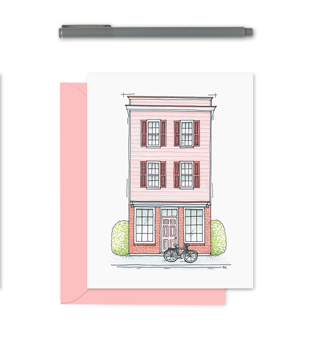 Pink Shop Greeting Card