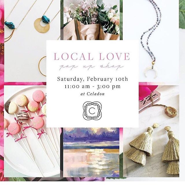 Get some #valentinesday treats and goodies @celadonhome tomorrow from 11am-3pm! I&rsquo;ll have macarons, cookies and cake pops available for purchase. They packaged up and ready to gift to that extra sweet valentine in your life! #locallovepopup
#ce