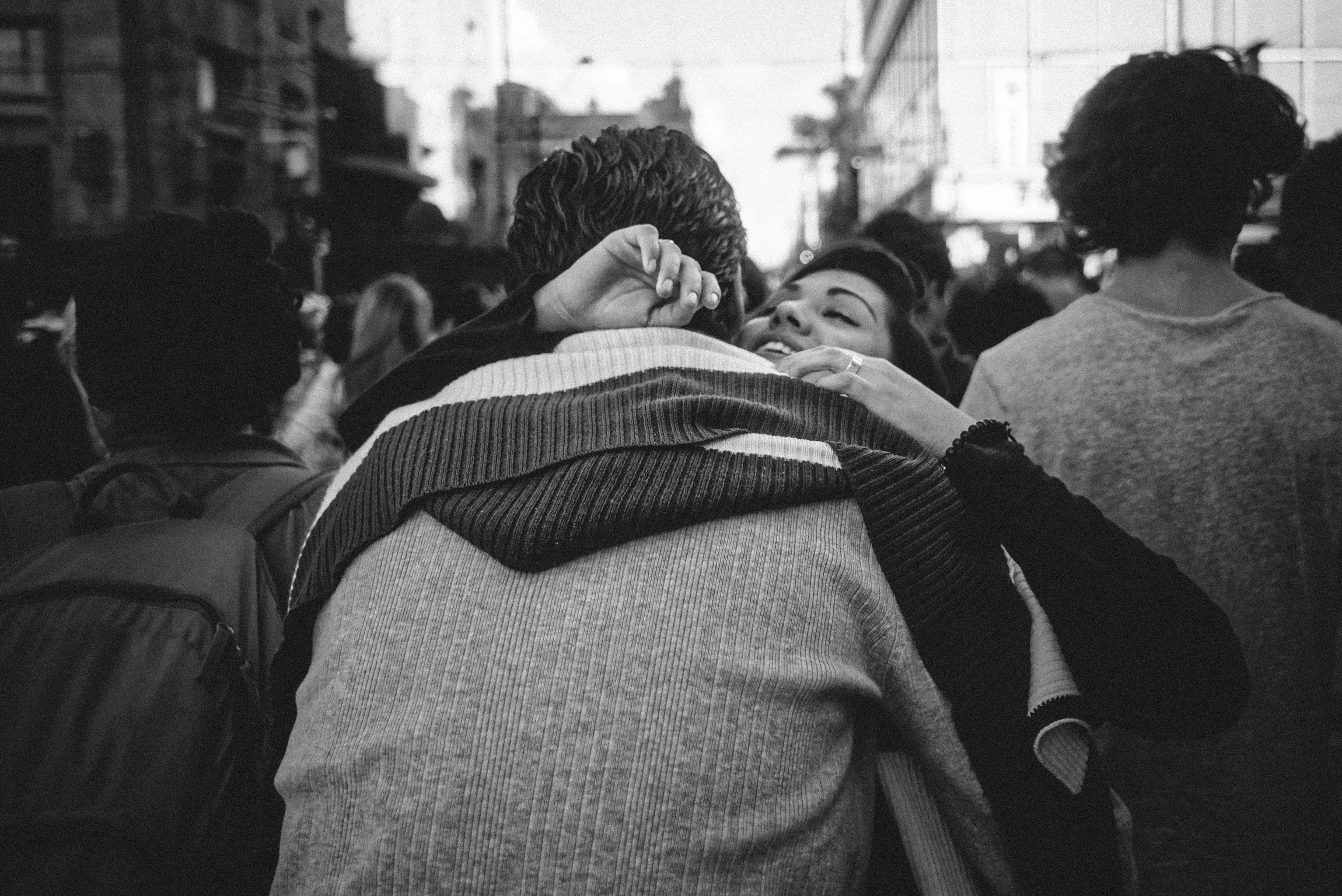 em·brace əmˈbrās/