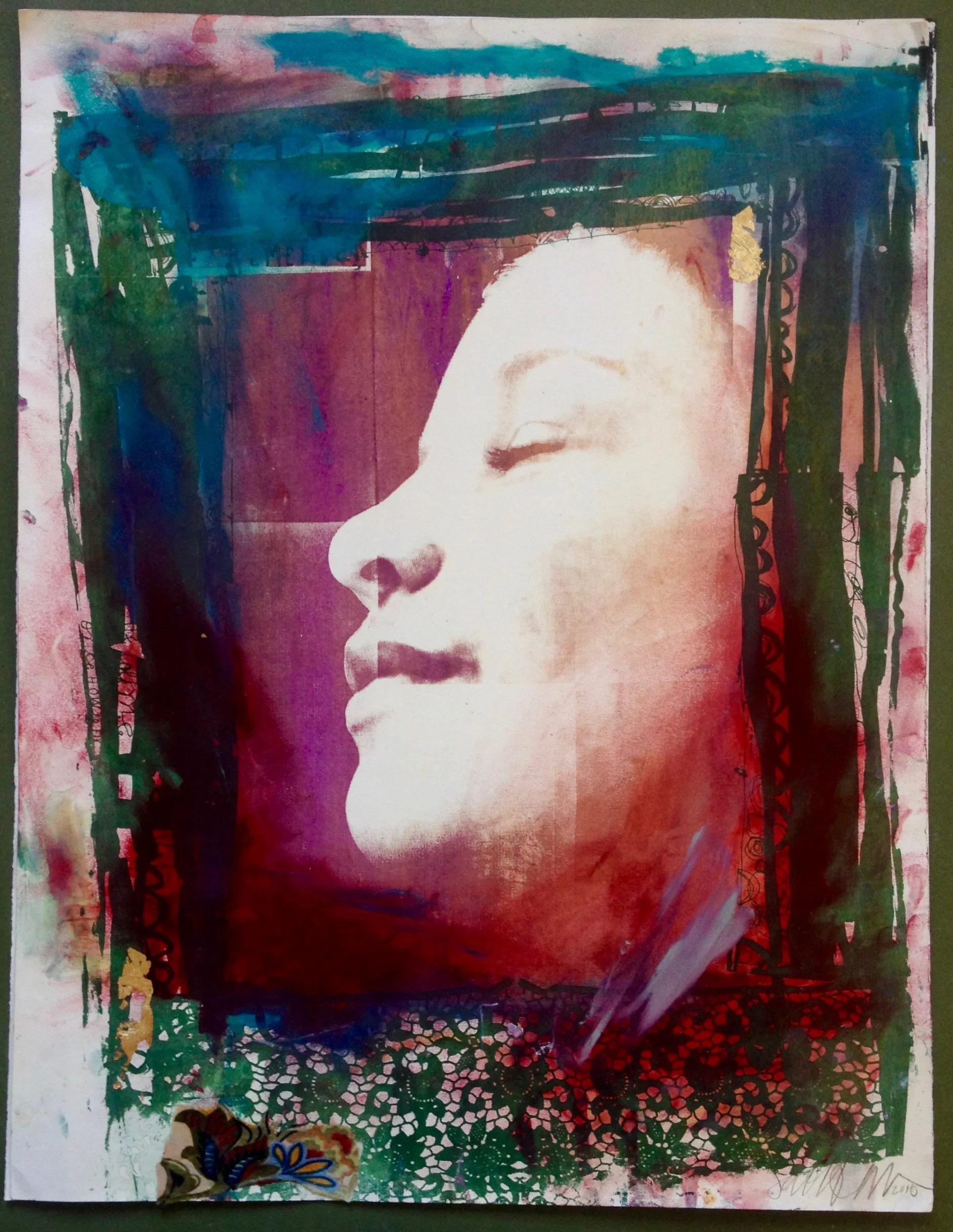 Part of a 2003 silkscreen series Sabrina made at the Mission Cultural Center