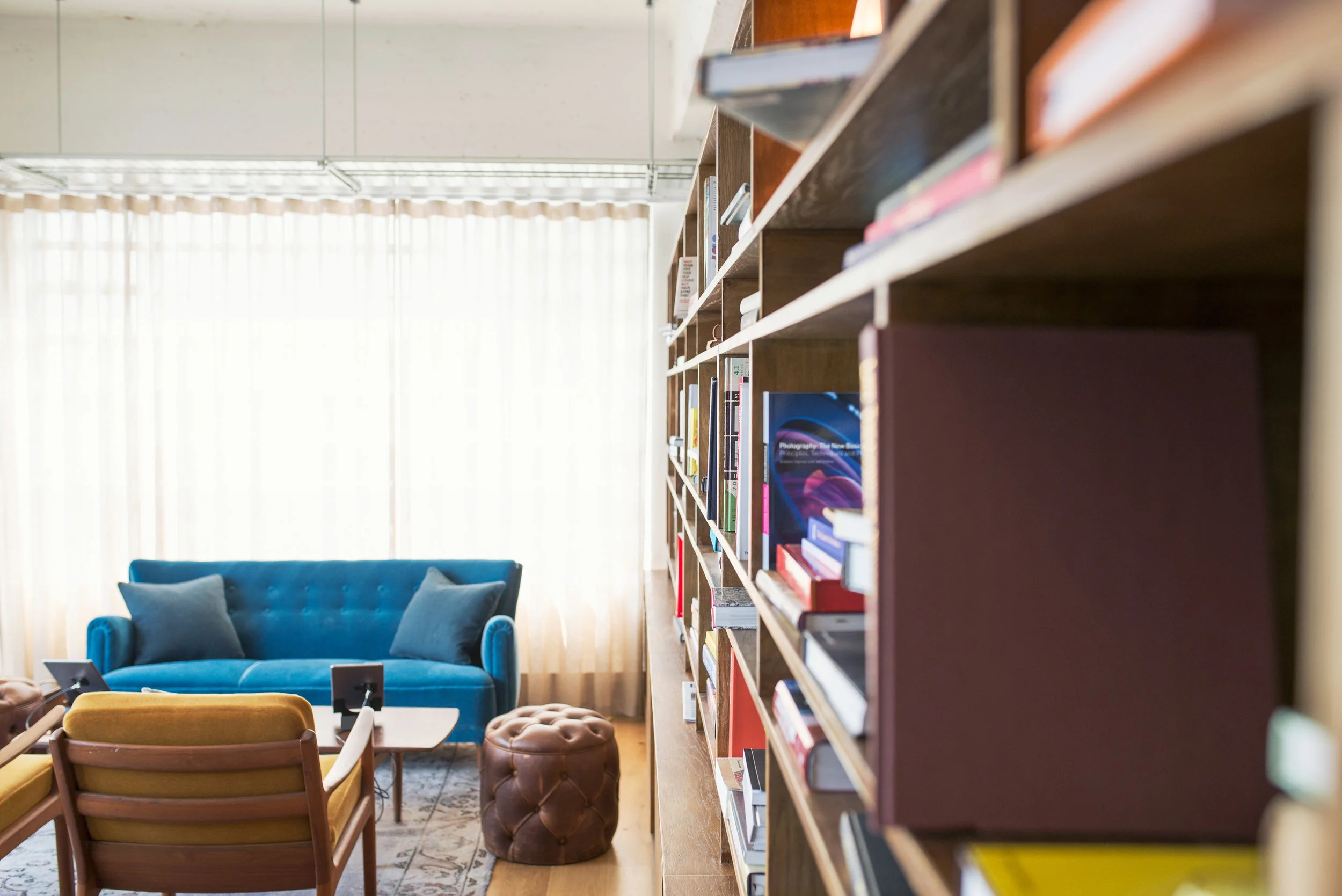 couch bright blue fresh living room bookcase.jpeg