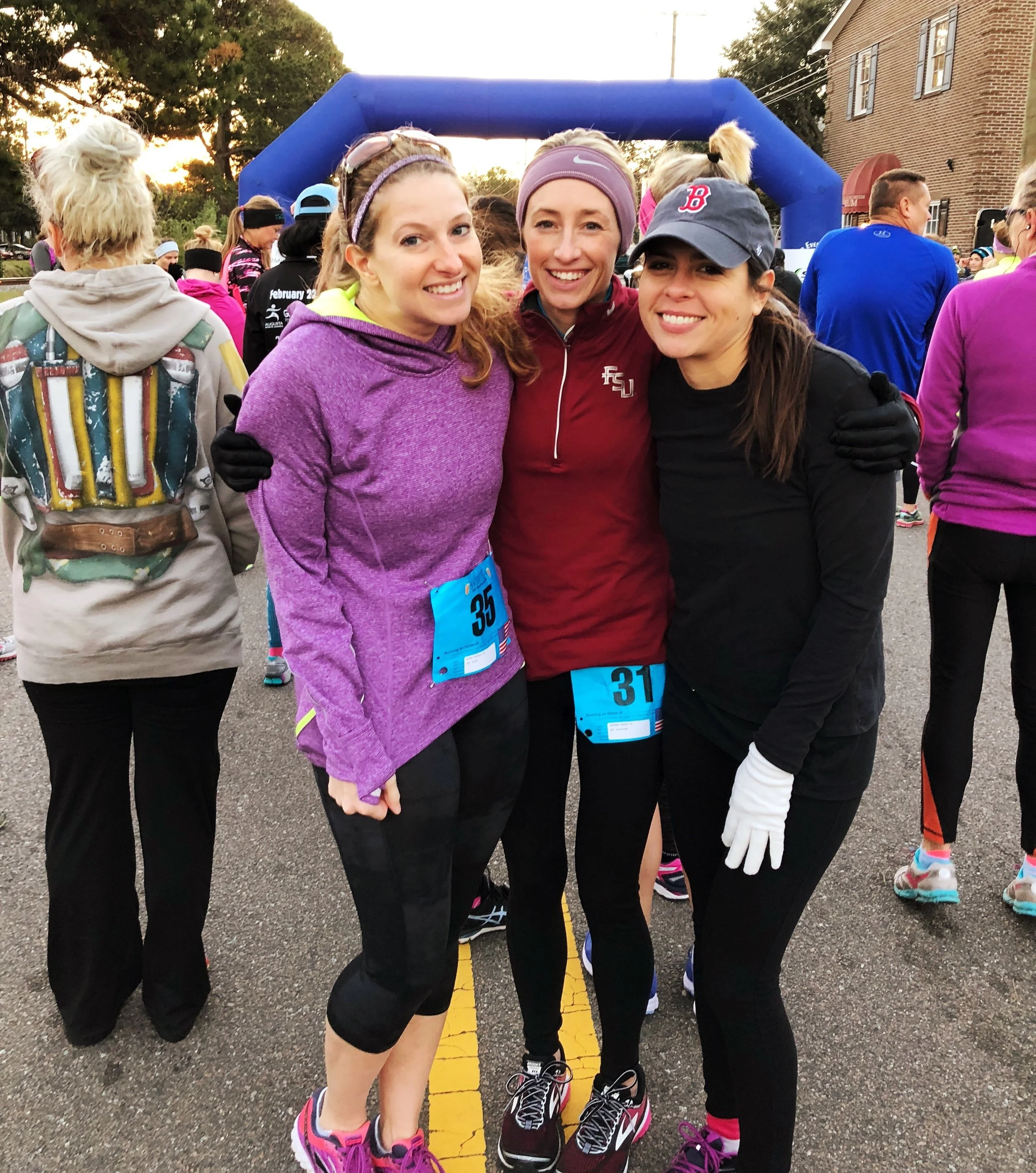 So cold (and tired) at the starting line!