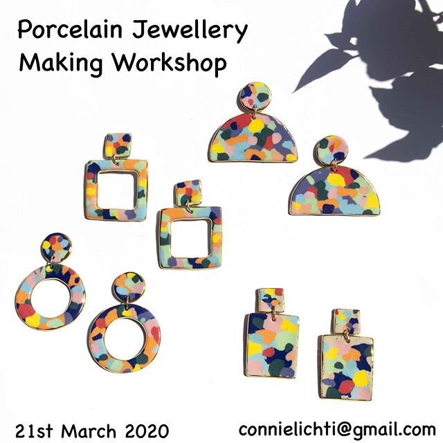 Join us for a Porcelain Jewellery Making Workshop on Saturday 21st March 10-4pm. Cost $140. .
Email connielichti@gmail.com for bookings.
.
.
.
Teachers: Joanne Lichti @littleteapotjewellery and Connie Lichti
.
.
From existing plaster moulds and cutte