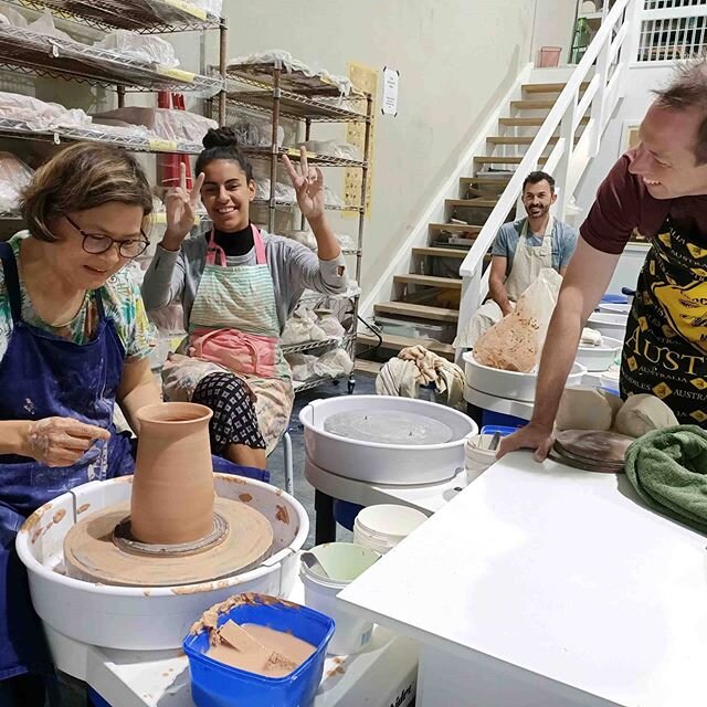 Lighter times during wheel throwing class Term 1 this year. How interesting that all these privileges we experience (like a supportive ceramics community) are now highlighted and cherished. To all my students I wish you safe times and clean hands dur