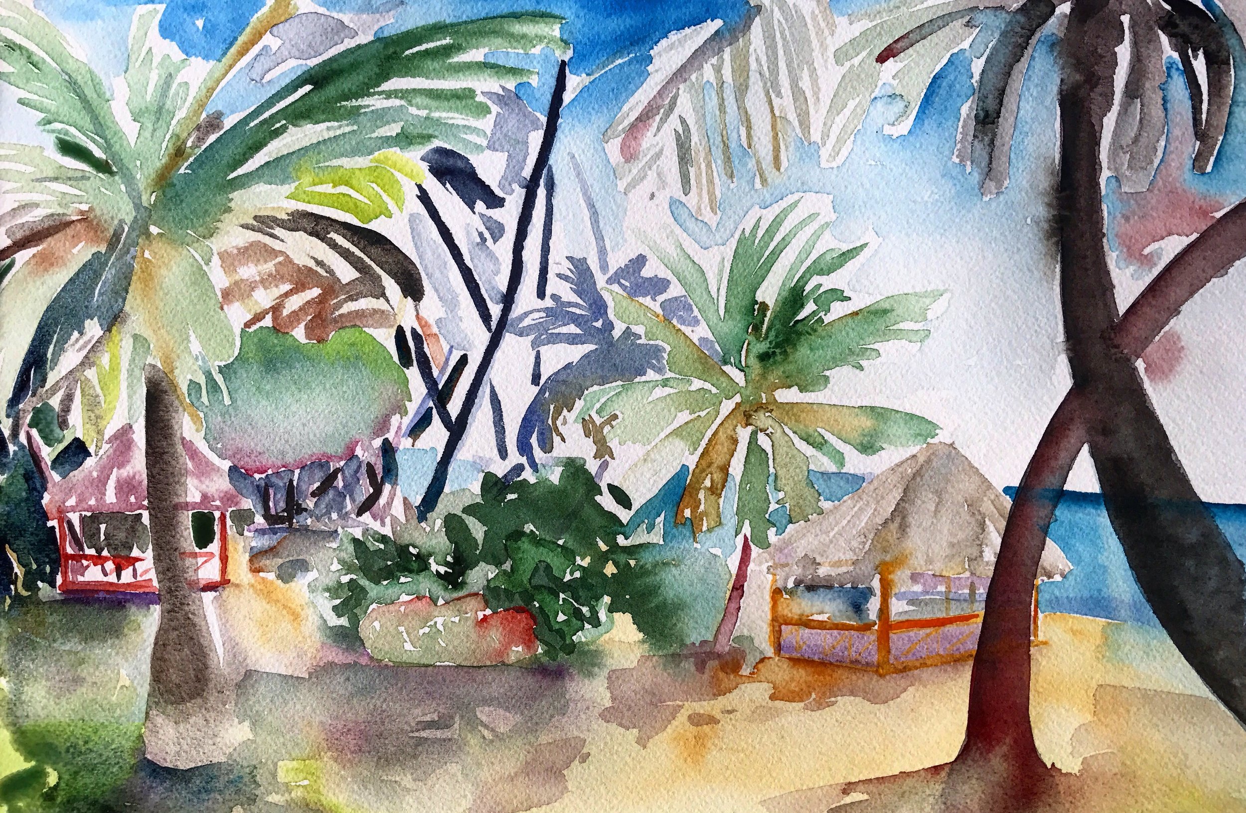 Searching for shade, Tobago 