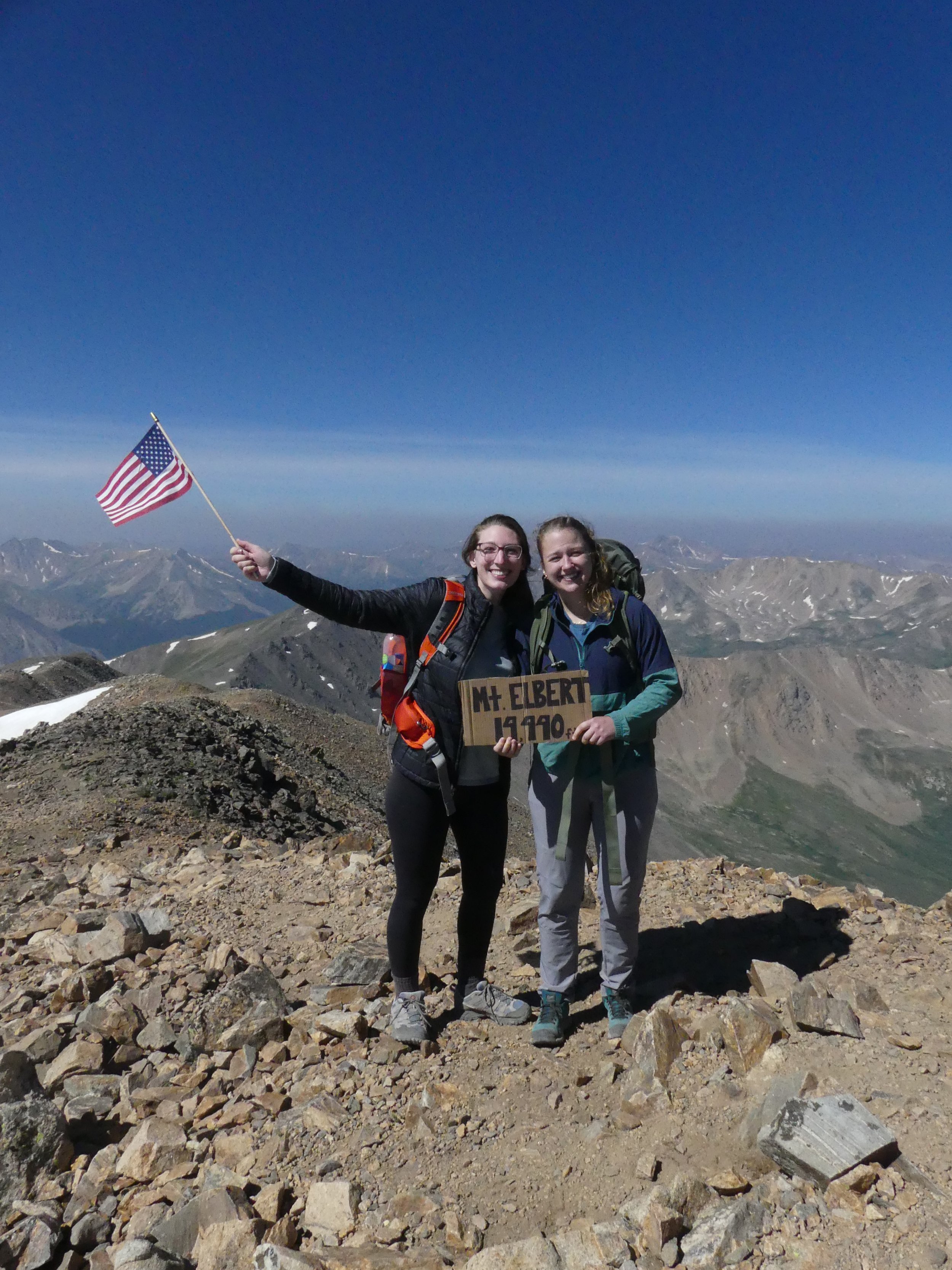  Katie and Taylor at the summit of Mt. Elbert.  