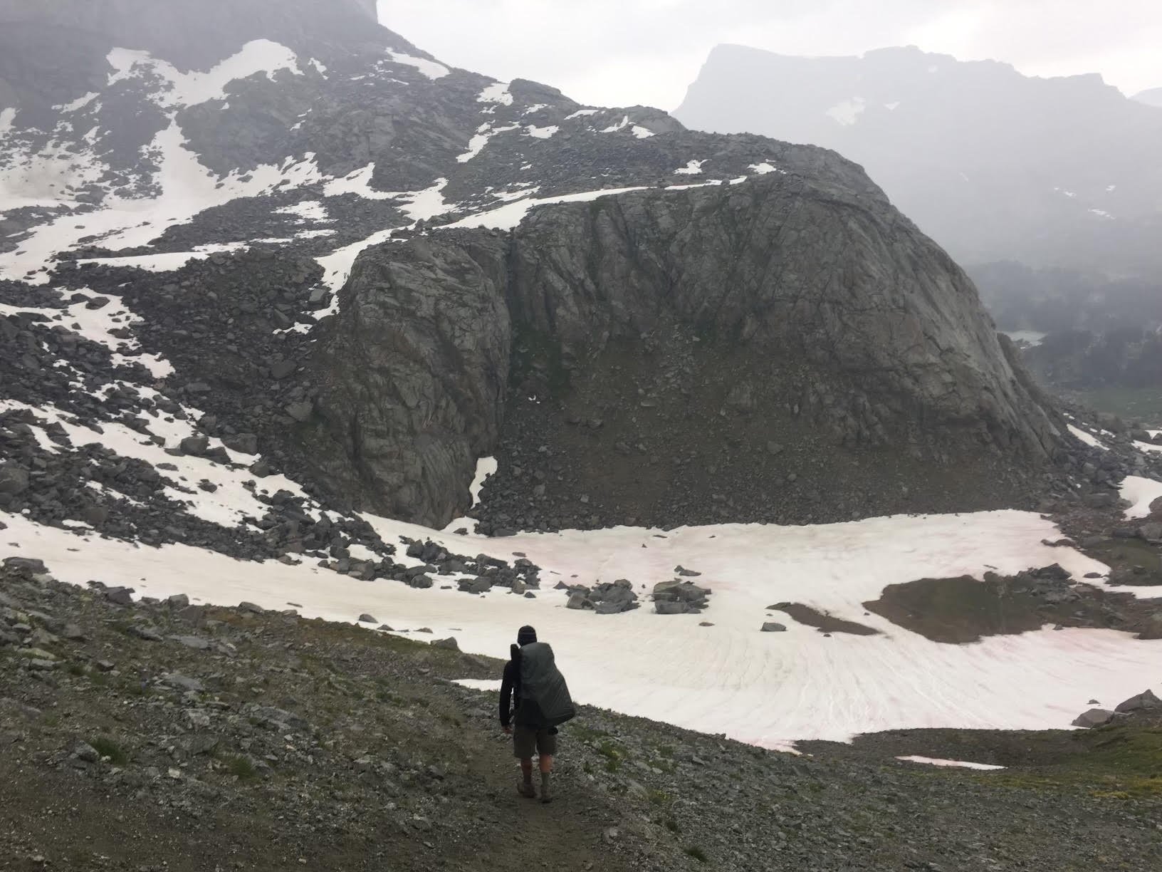 Justin backpacking through the Wind River Range.