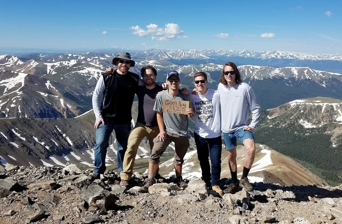 David, Zach, and Josh on top of Gray's Peak.