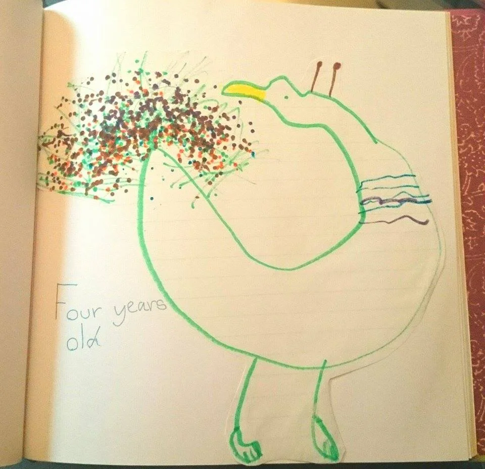 I bet I was pretty proud of this peacock drawing as a kid!