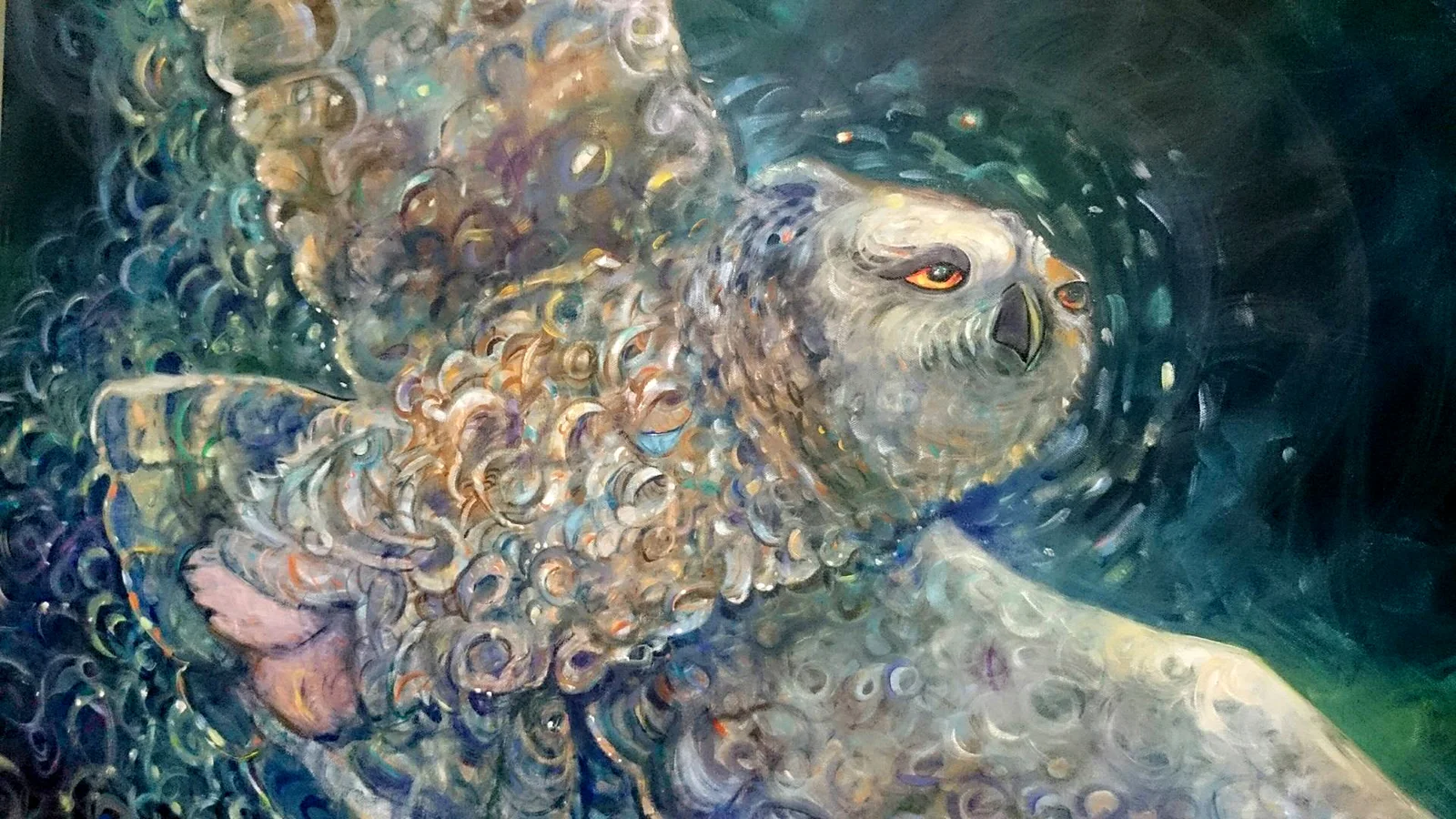 Detail of "Listen Softly" 40 x 40" Available