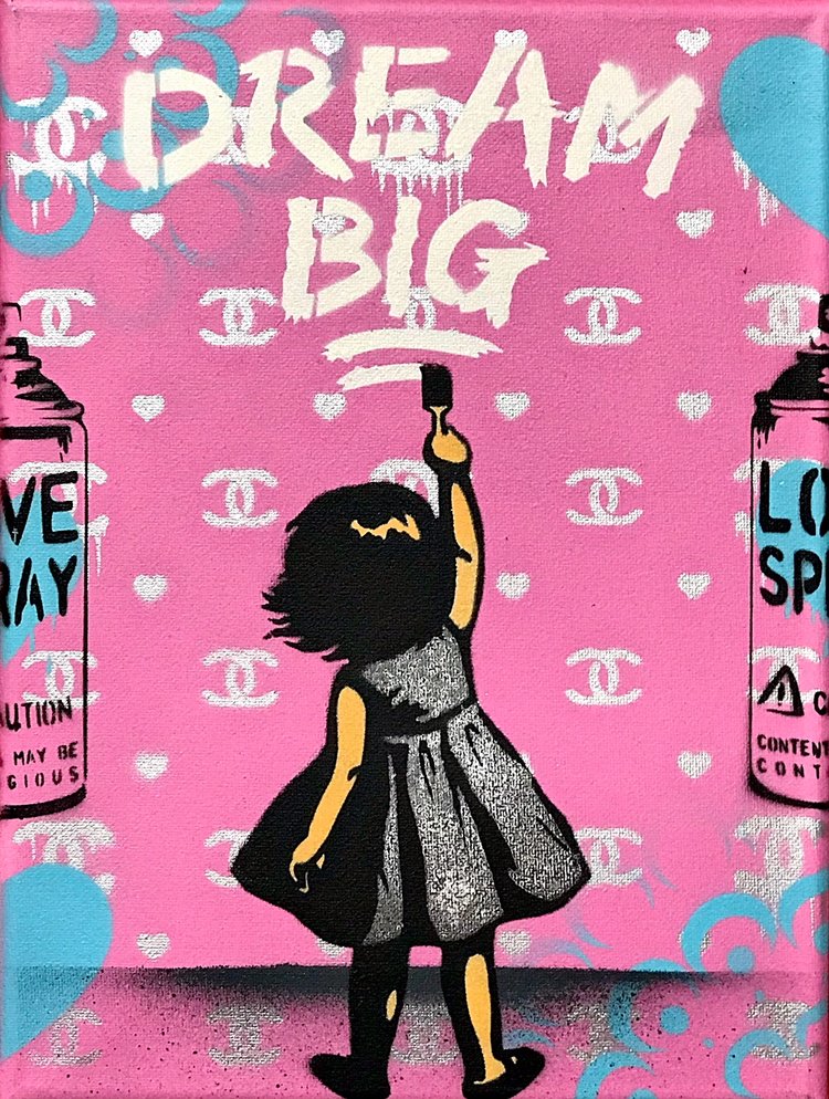 Title: "Con$umr Dream Big #4" Artist: AJ Lavilla x Con$umr Size: 9x12 inches Series: Holiday Drop 2017