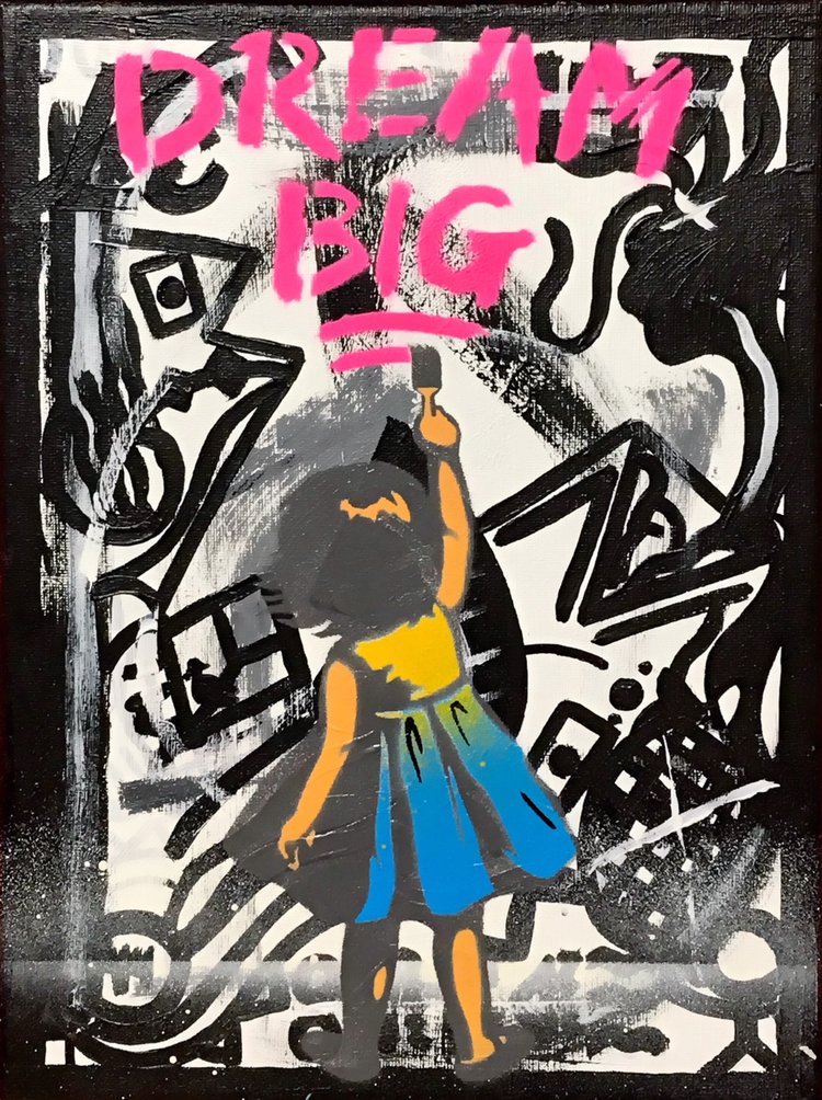 Title: "1471 Dream Big #3" Artist: AJ Lavilla x 1471 Size: 9x12 inches Series: Holiday Drop 2017