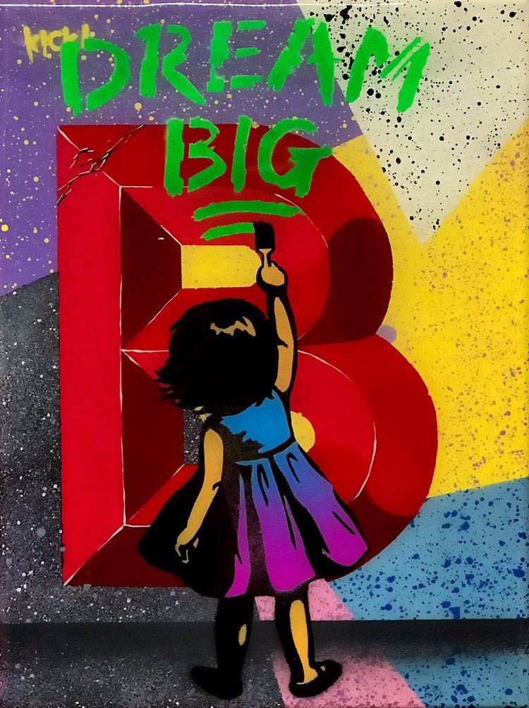 Title: "Kick Dream Big #6" Artist: AJ Lavilla x Kick Size: 9x12 inches Series: Holiday Drop 2017
