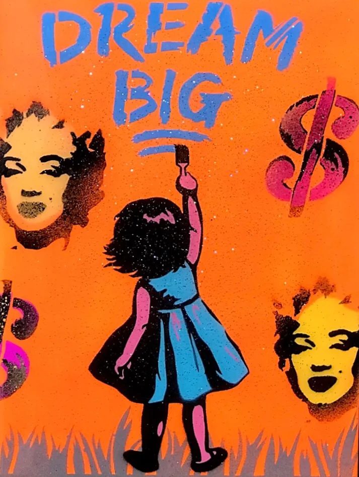 Title: "Warhol Inspired (Orange)" Artist: AJ Lavilla Size: 9x12 inches Series: Holiday Drop 2