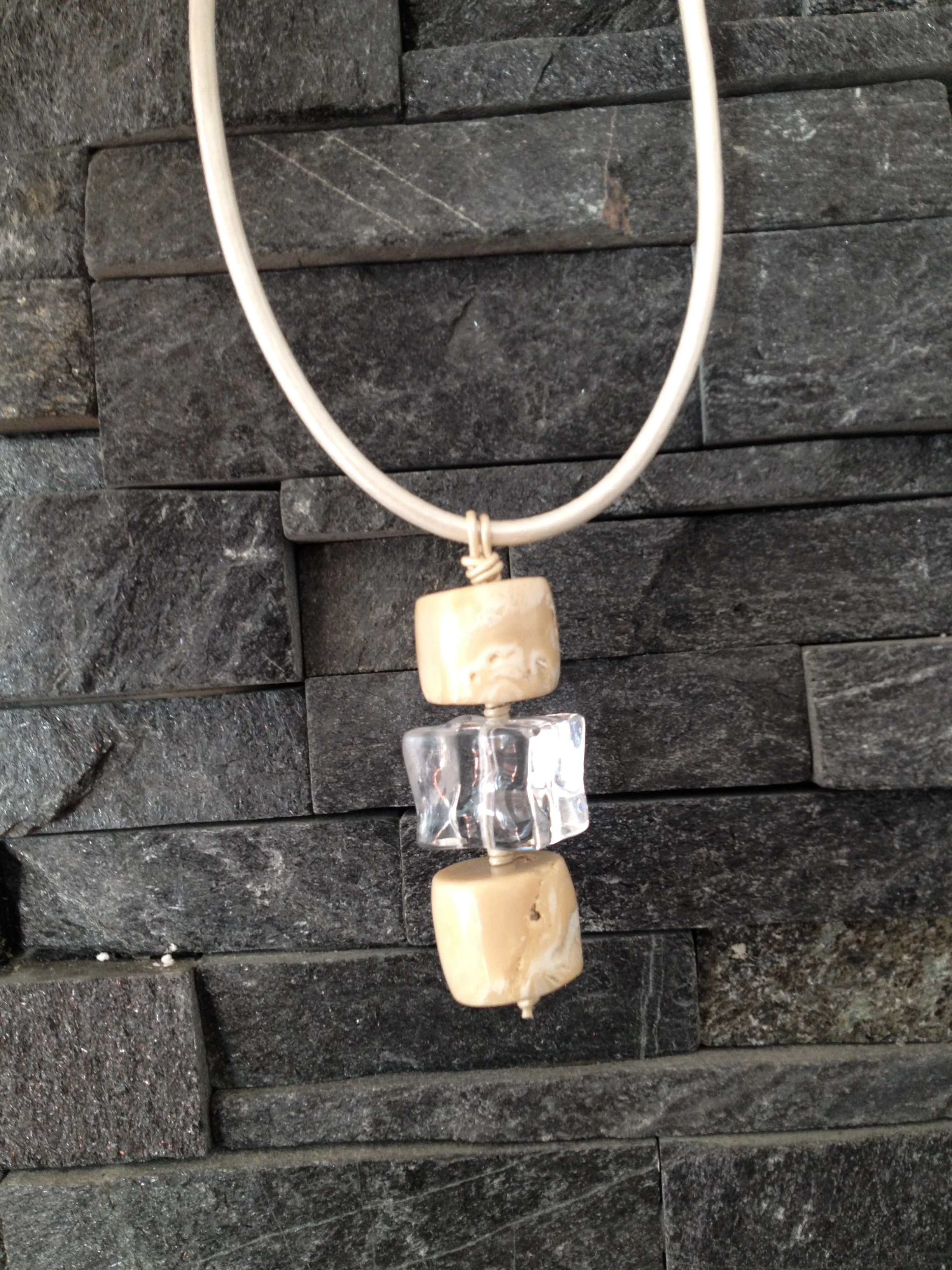  Coral and Acrylic Necklace #contemporary jewelry 