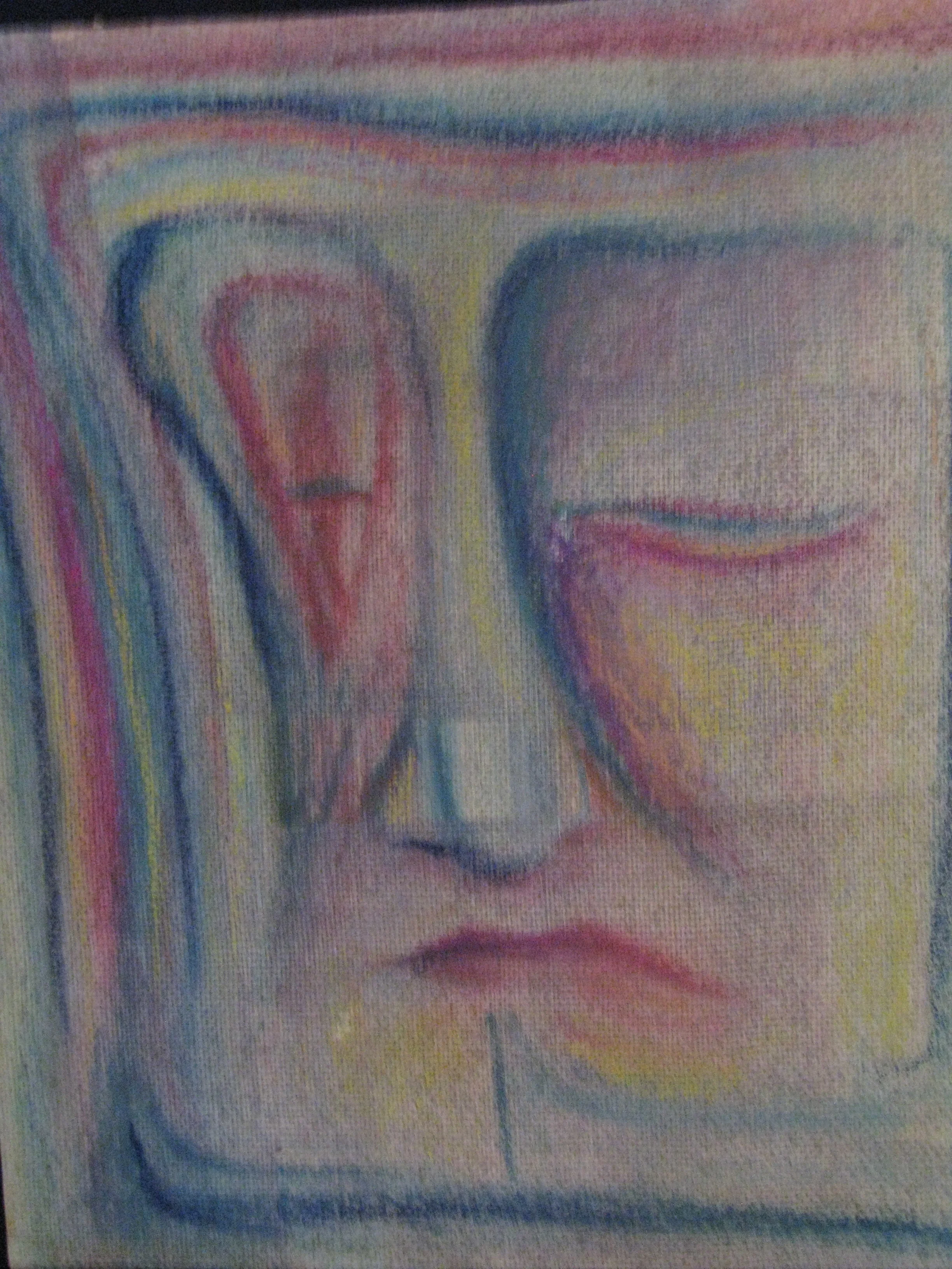    Expressionist Face 1   Pastel on board. 12 in. X 14.5 in.&nbsp; For sale @ $180 (unframed). 