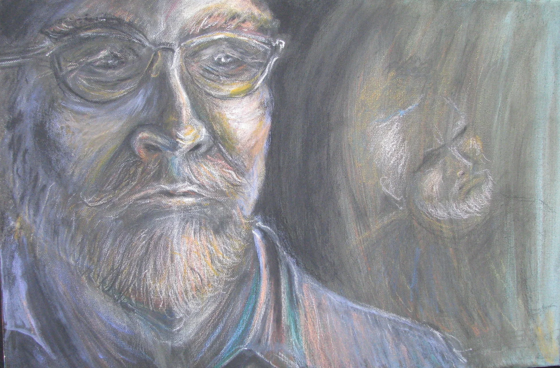    George Cousins and &nbsp;his Alter Ego (His Over-caring Big Brother)   Pastel on canvas.&nbsp; 15 in. X 22 in.&nbsp; 