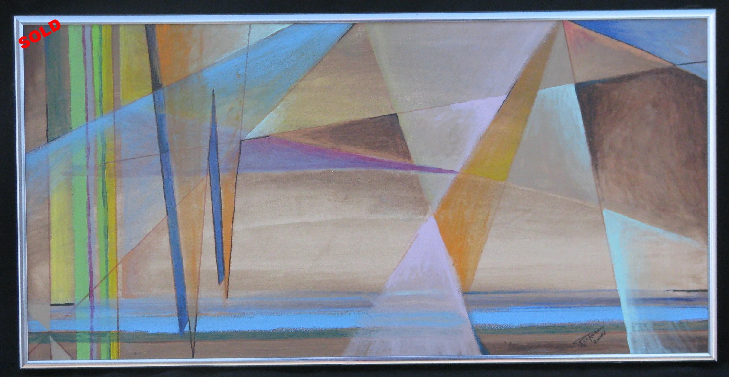    Composition: Overlapping Light and Colour Planes 1   Acrylic on Canvas. 12 in. X 24 in. Framed $300. 
