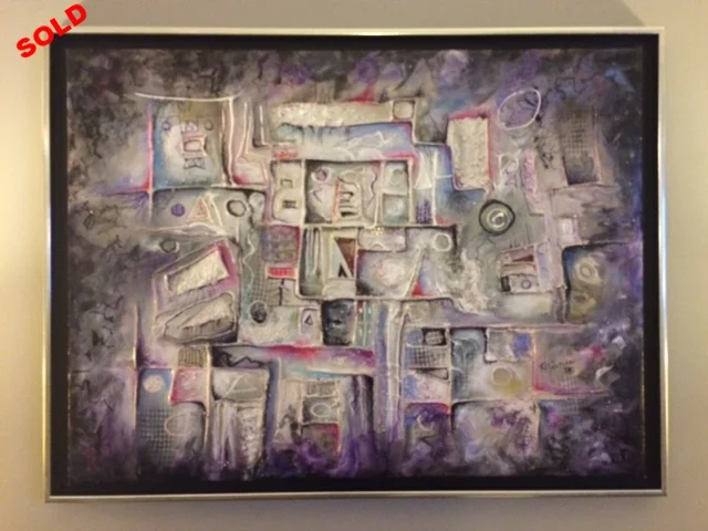    True Grit Grid 2   Mixed media. 36 in. X 48 in. 