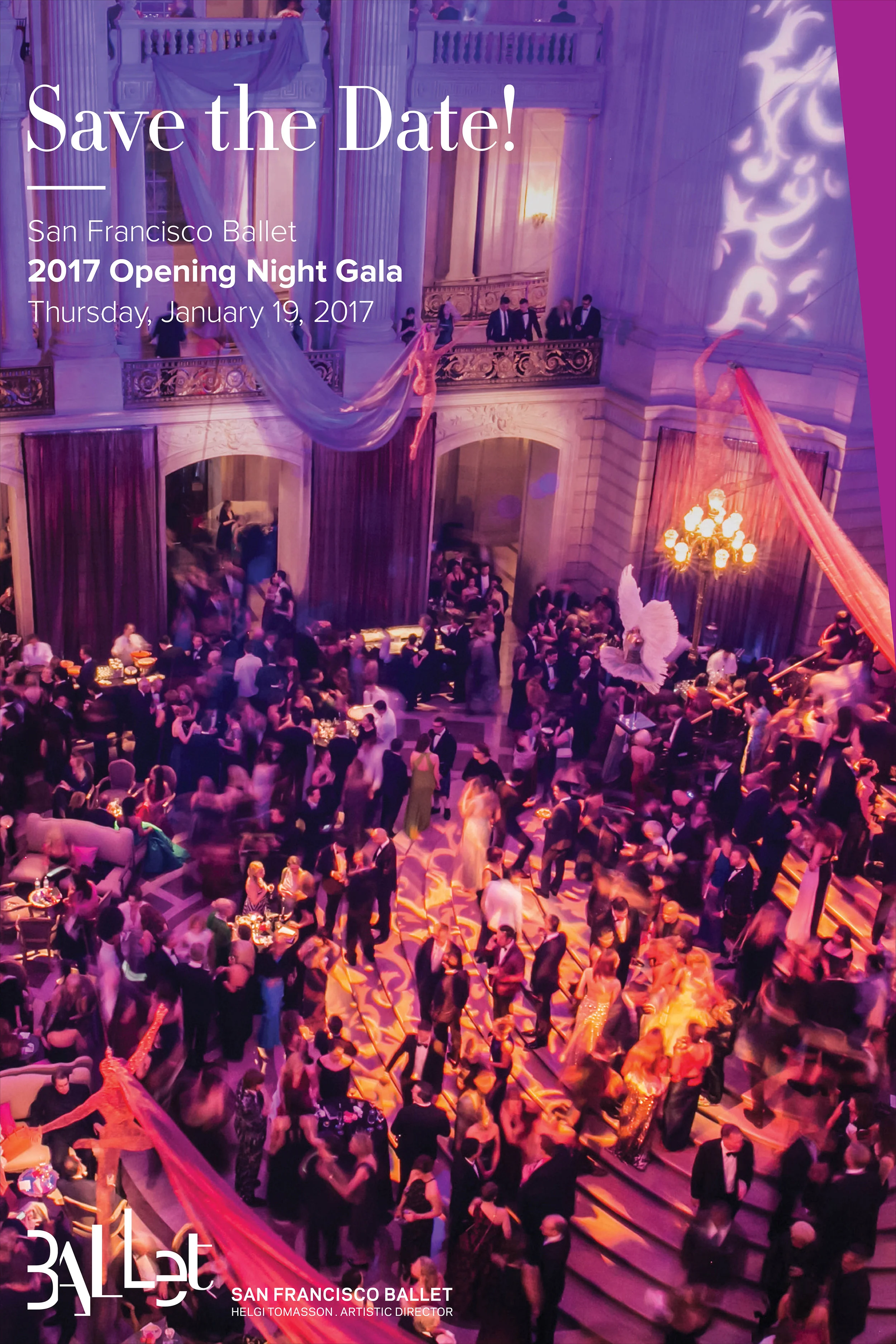 COMPANY: San Francisco Ballet PROJECT: Event Poster MY ROLE: Designed layout according to brand guidelines along with the marketing department. Applied minor retouching. 