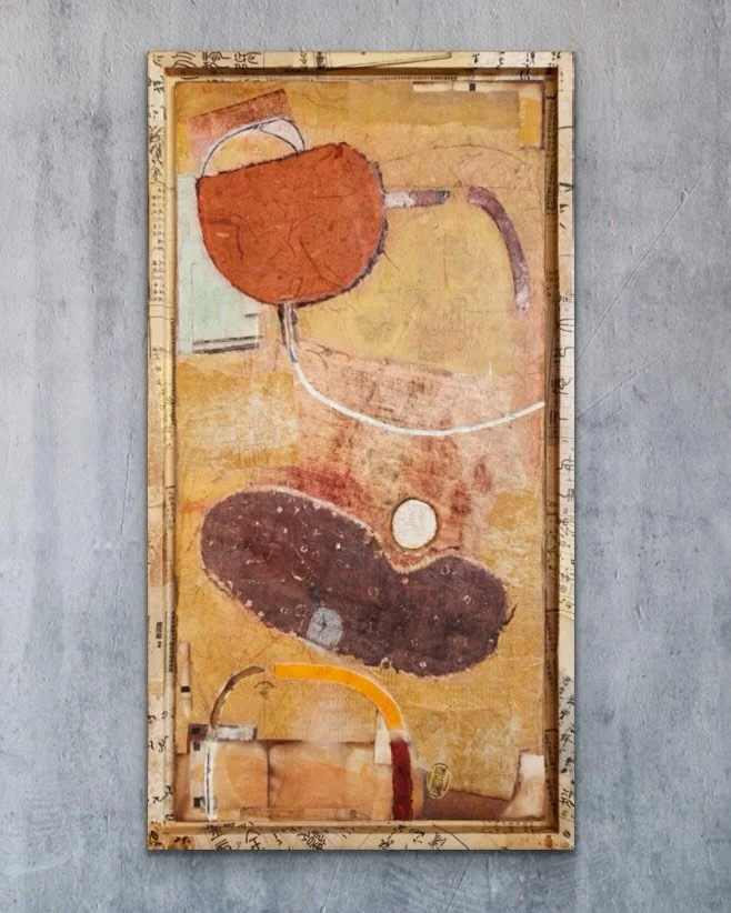 Rice paper mixed media 25.5&rdquo;x13.5&rdquo; Available at @grayskygallery
