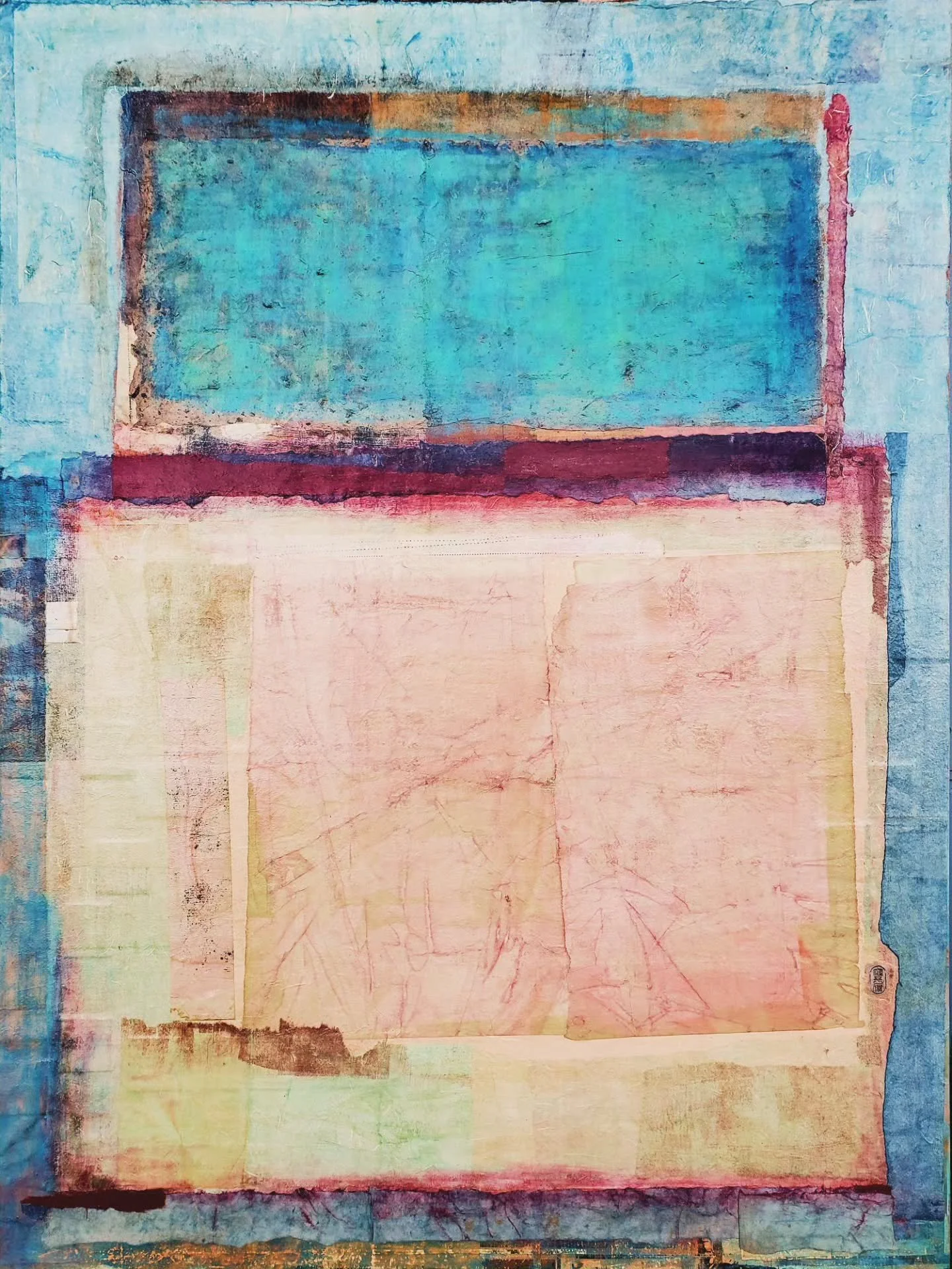 48"&times;36" New Year, new palette, new form with same material - Rice paper mixed media!!