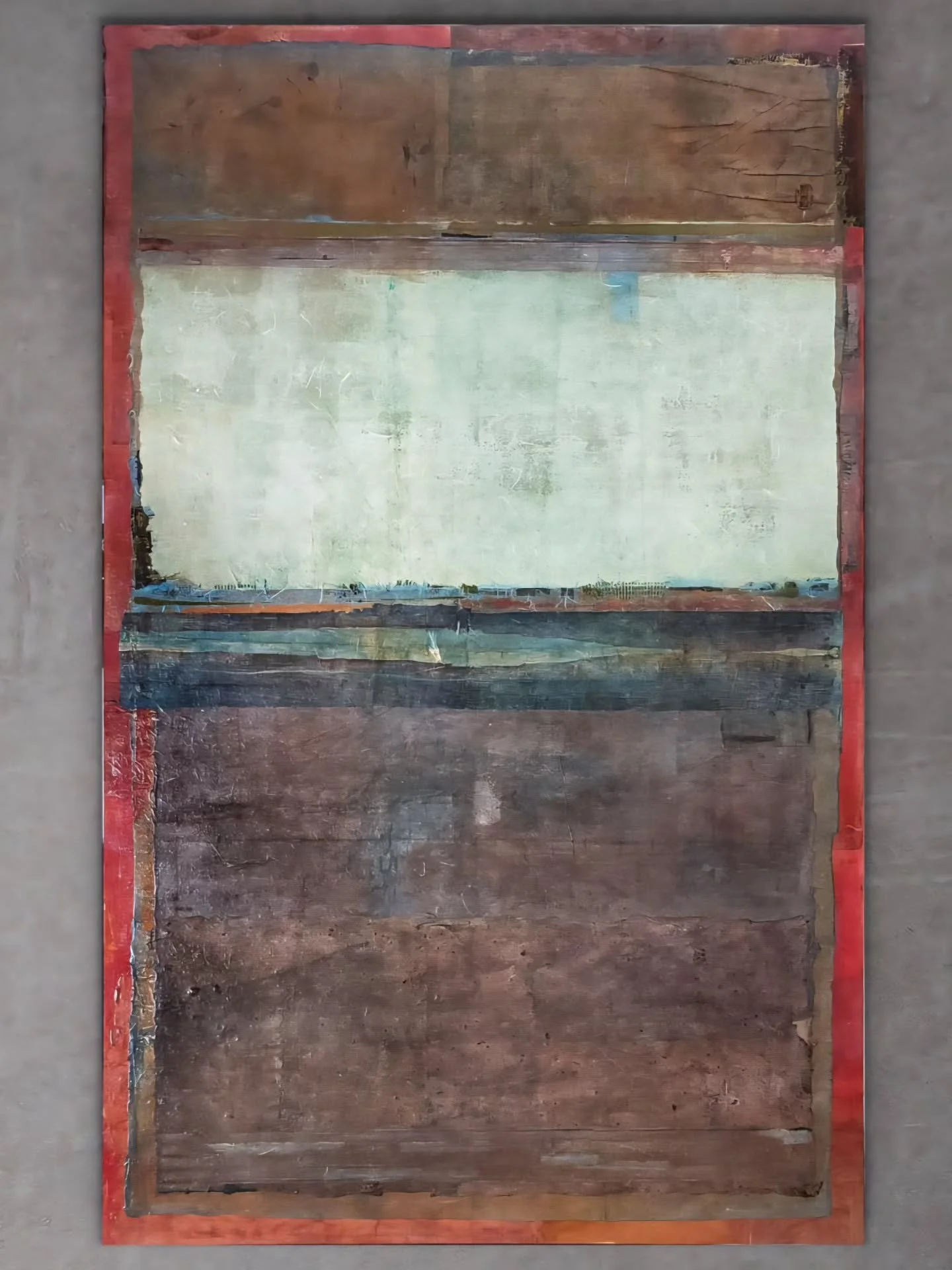 New work, swipe to see video of details - 48"&times;30" Rice Paper mixed media