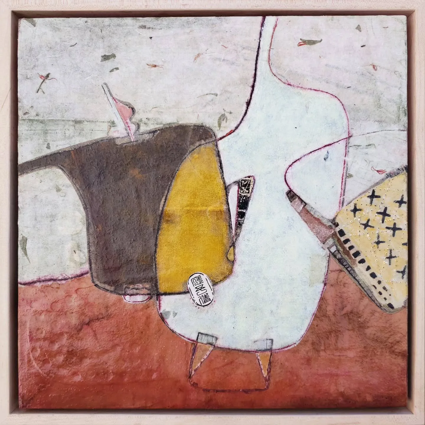 Thank you, @lynn_hanson_gallery, and a heartfelt thank-you to the collector for giving Daydreaming I (12&rdquo; &times; 12&rdquo; &times; 2.5&rdquo;, maple frame) a forever home! 🤍
I&rsquo;m deeply grateful for your support and for the opportunity t