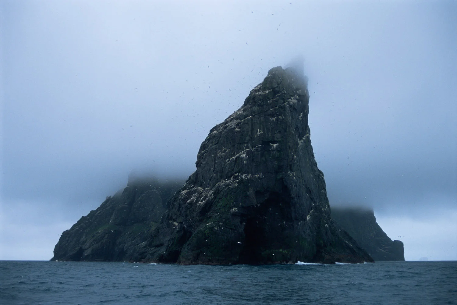 Stac an Armin in cloud, St Kilda Archipelago, Scotland