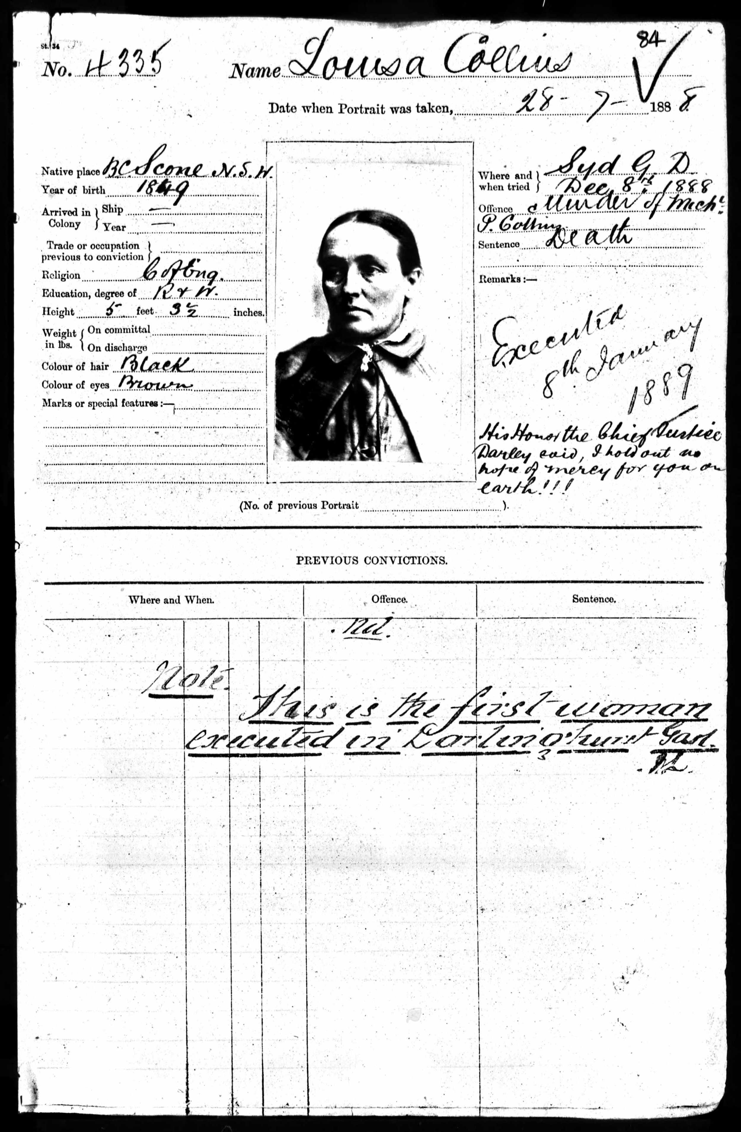 Photographic Description Books, (Darlinghurst Gaol). 2138. State Records Reels 5097-5106. Roll; 5103, State Records Authority of New South Wales, Kingswood.