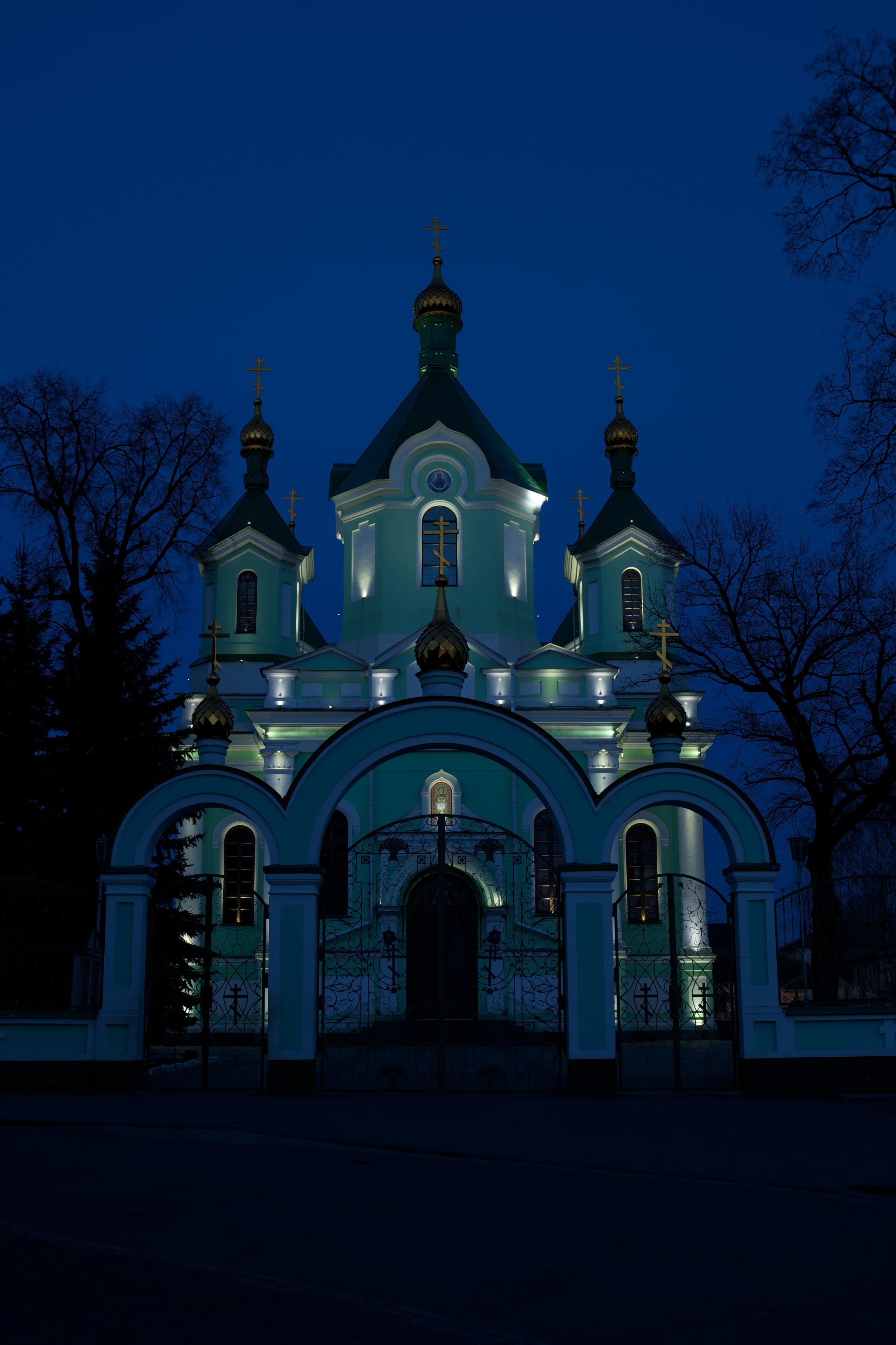 St Simeon cathedral in Brest at night