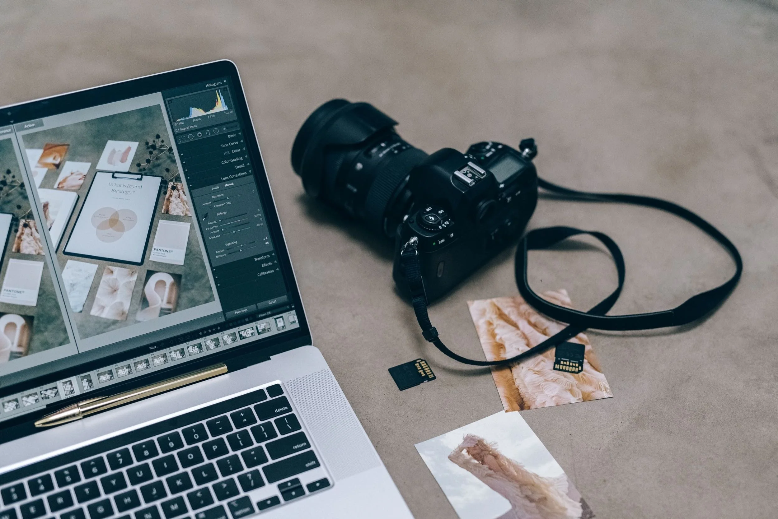 Camera, memory cards and laptop