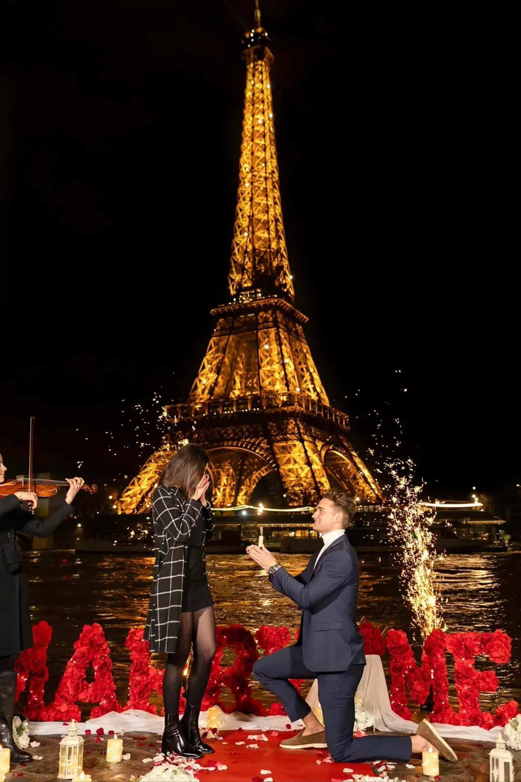 Paris proposals by night