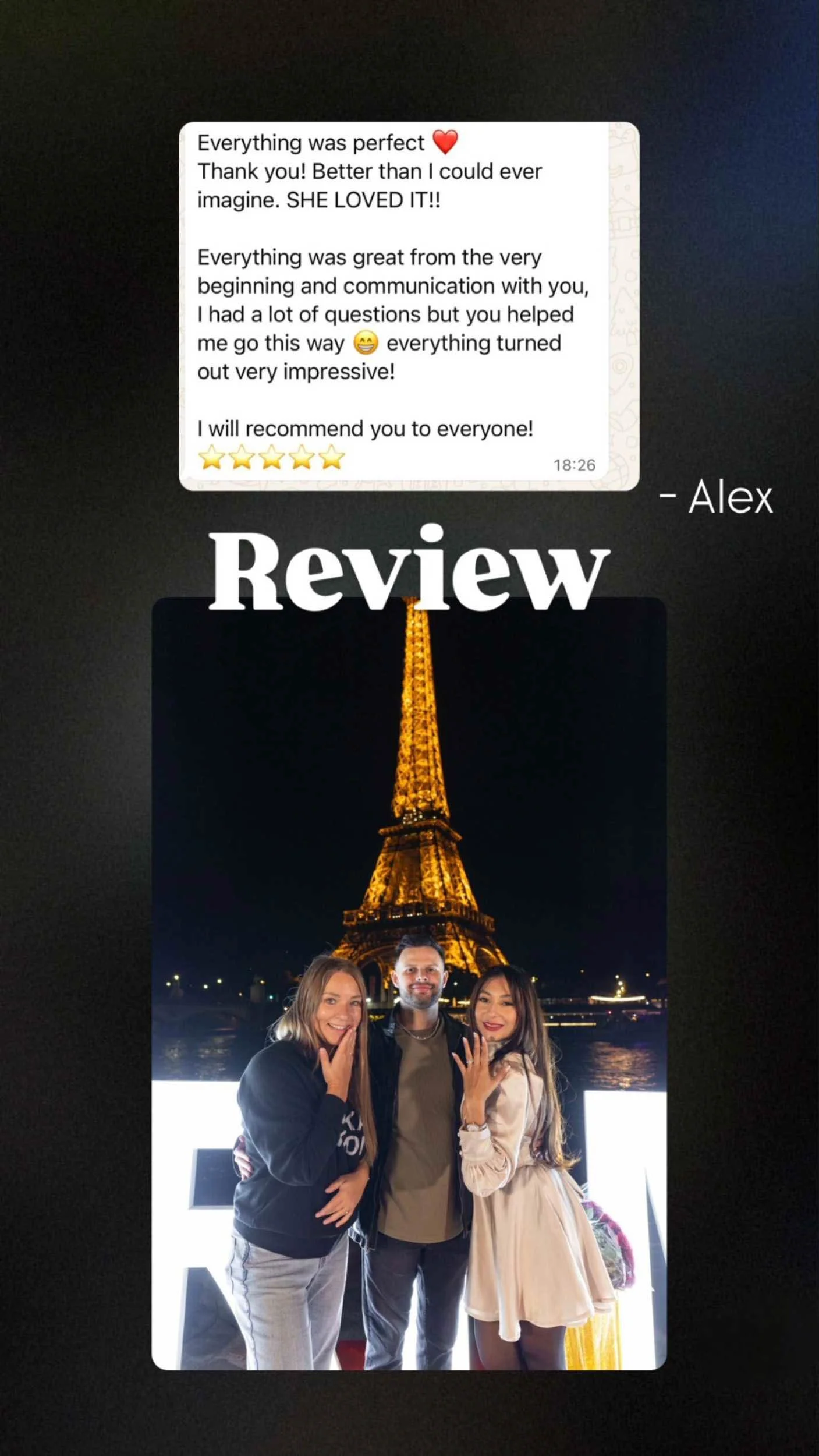 Paris proposals by night
